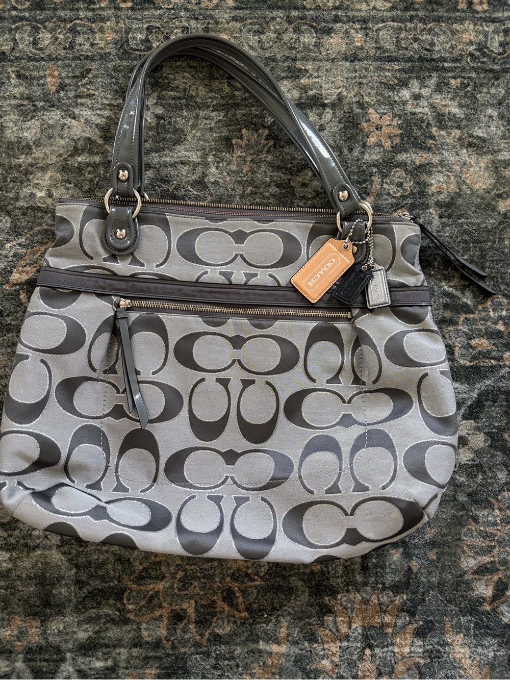 Coach Poppy Metallic Tote Bag